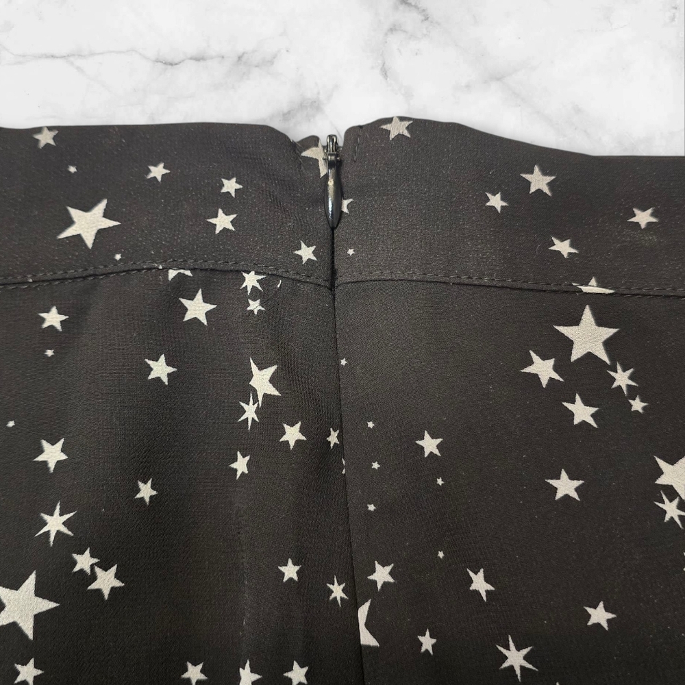 Chiffon‎ Star Print Tiered Midi Skirt Black White Size Small - Picture 6 of 8